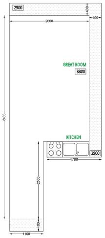 Main Layout Map and Spatial Flow Boundary Lines of the Great Room