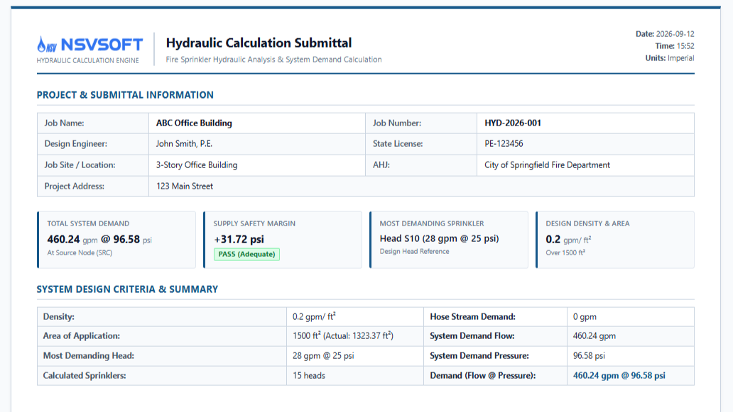Hydraulic Calculation Engine